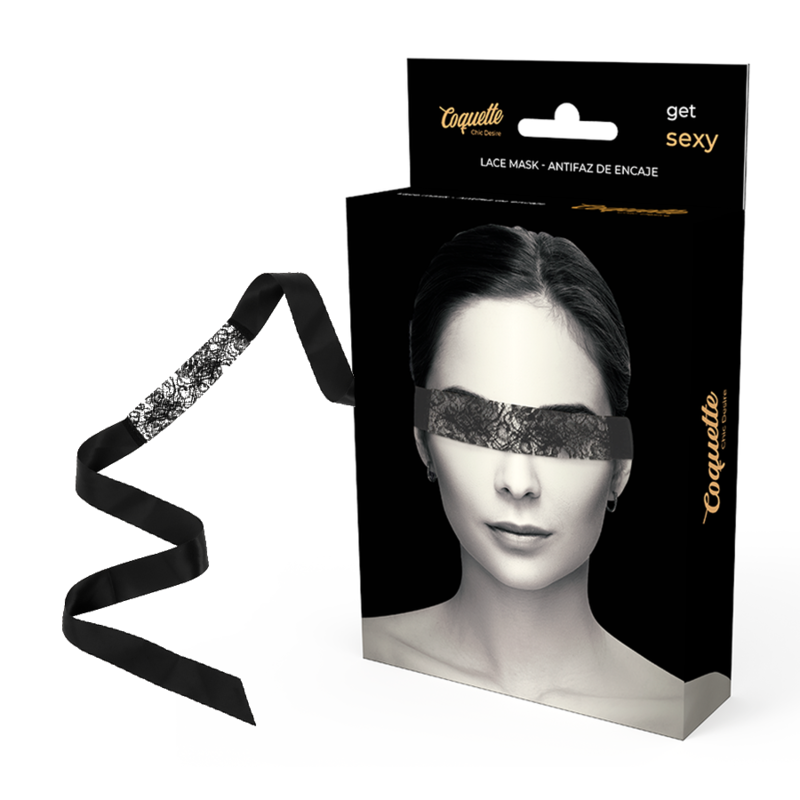 Imagen que nos facilita COQUETTE ACCESSORIES de su producto erótico COQUETTE CHIC DESIRE - ANTIFAZ ENCAJE NEGRO CINTA para nuestra categoría "BDSM & BONDAGE |Bondage|Máscaras".
