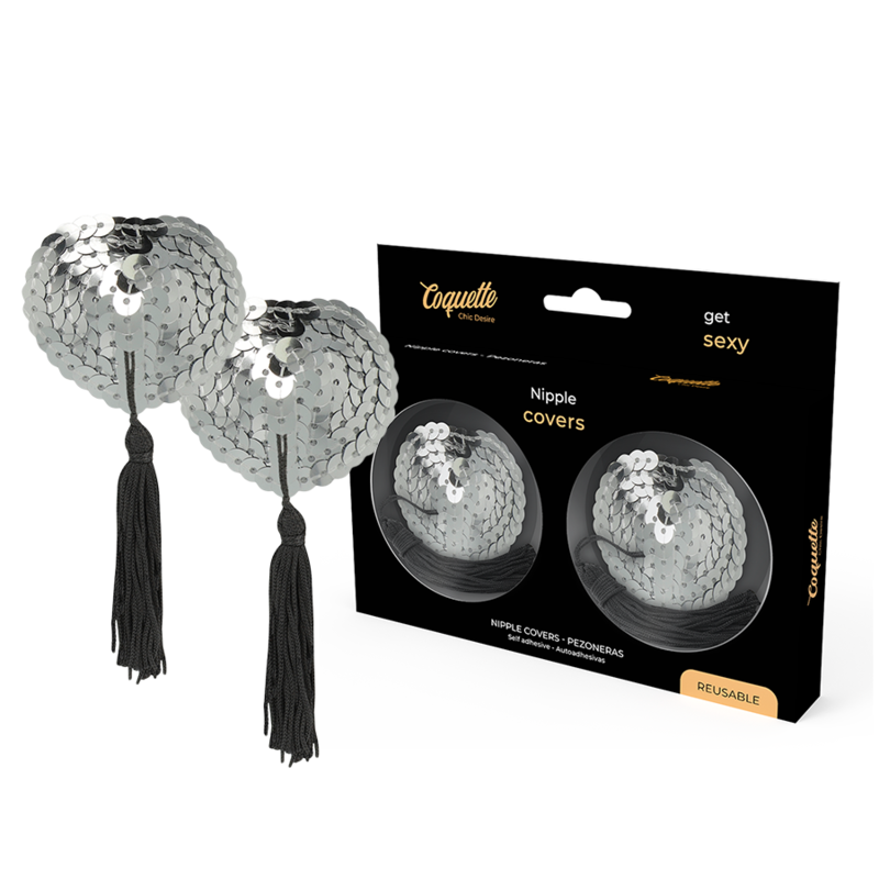 Imagen que nos facilita COQUETTE ACCESSORIES de su producto erótico COQUETTE CHIC DESIRE - CUBRE PEZONES SILVER para nuestra categoría "MODA & LENCERÍA|Lencería Mujer|Accesorios|Pezoneras".