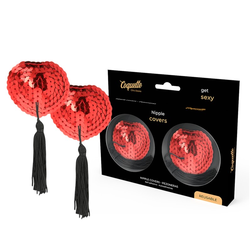 Imagen que nos facilita COQUETTE ACCESSORIES de su producto erótico COQUETTE CHIC DESIRE - CUBRE PEZONES ROJO para nuestra categoría "MODA & LENCERÍA|Lencería Mujer|Accesorios|Pezoneras".