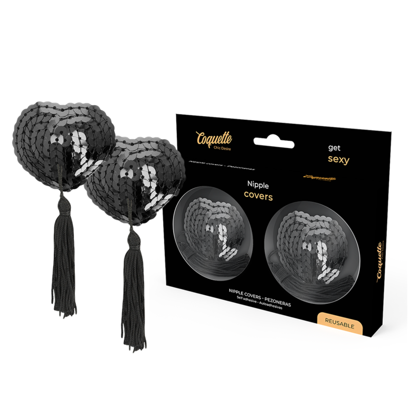 Imagen que nos facilita COQUETTE ACCESSORIES de su producto erótico COQUETTE CHIC DESIRE - CUBRE PEZONES NEGRO LENTEJUELAS para nuestra categoría "MODA & LENCERÍA|Lencería Mujer|Accesorios|Pezoneras".