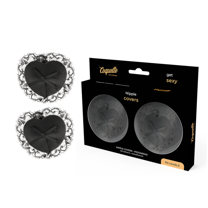 Imagen que nos facilita COQUETTE ACCESSORIES de su producto erótico COQUETTE CHIC DESIRE - CUBRE PEZONES LACE NEGRO para nuestra categoría "MODA & LENCERÍA|Lencería Mujer|Accesorios|Pezoneras".