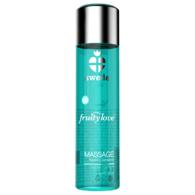 Imagen que nos facilita SWEDE de su producto erótico SWEDE - FRUITY LOVE ACEITE EFECTO CALOR GROSELLA NEGRA Y LIMA 120 ML para nuestra categoría "DROGUERÍA |Para Masajes|Con efecto calor".