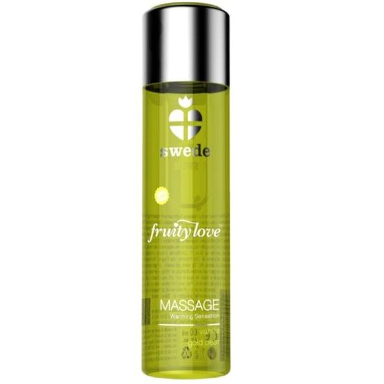 Imagen que nos facilita SWEDE de su producto erótico SWEDE - FRUITY LOVE ACEITE EFECTO CALOR VAINILLA Y PERA 60 ML para nuestra categoría "DROGUERÍA |Para Masajes|Con efecto calor".