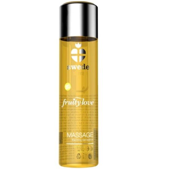 Imagen que nos facilita SWEDE de su producto erótico SWEDE - FRUITY LOVE ACEITE EFECTO CALOR FRUTAS TROPICALES Y MIEL 60 ML para nuestra categoría "DROGUERÍA |Para Masajes|Con efecto calor".