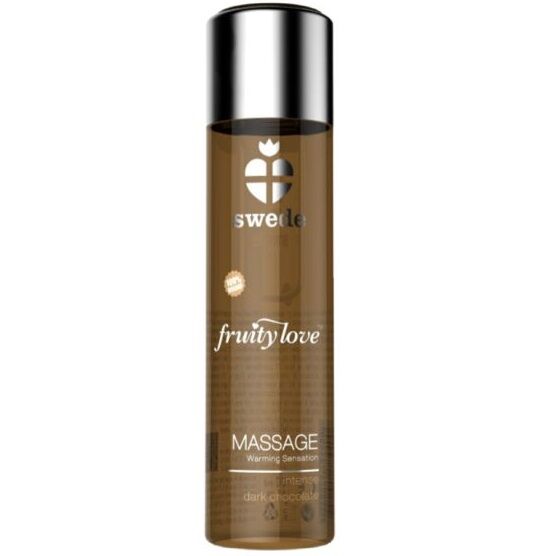 Imagen que nos facilita SWEDE de su producto erótico SWEDE - FRUITY LOVE ACEITE EFECTO CALOR CHOCOLATE NEGRO 60 ML para nuestra categoría "DROGUERÍA |Para Masajes|Con efecto calor".
