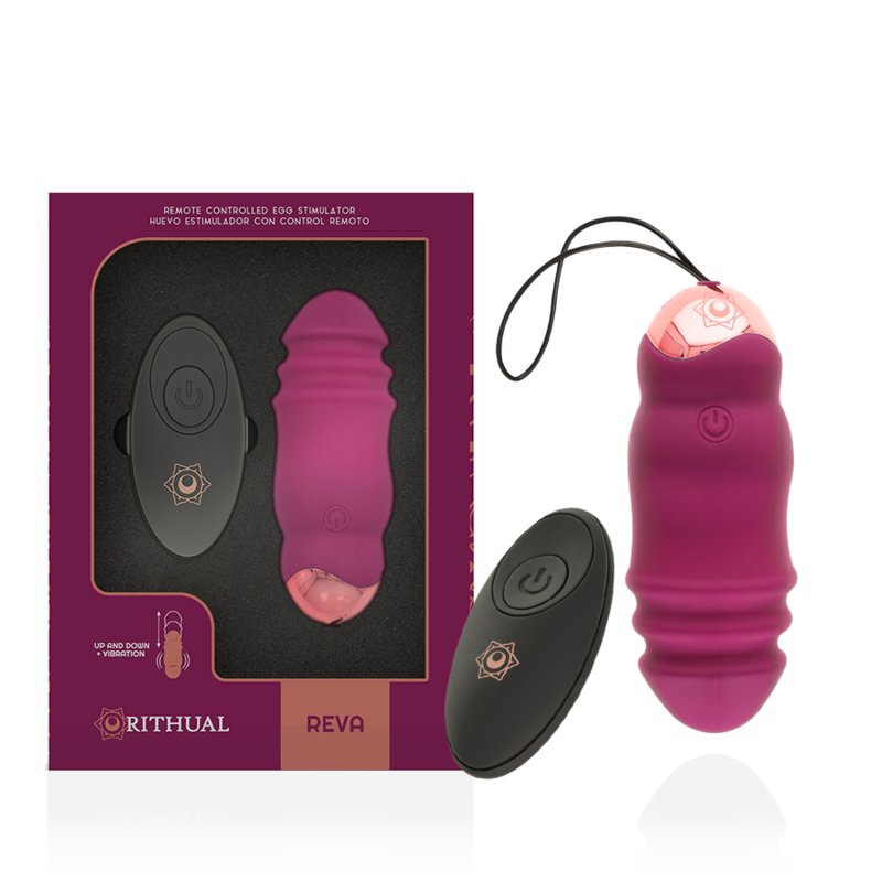 Imagen que nos facilita RITHUAL de su producto erótico RITHUAL - REVA HUEVO CONTROL REMOTO SISTEMA UP&DOWN + VIBRACIÓN para nuestra categoría "JUGUETES BIENESTAR |Vibradores|Vibradores control remoto".