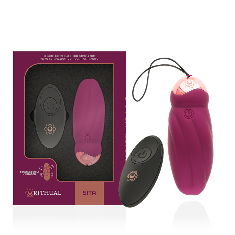 Imagen que nos facilita RITHUAL de su producto erótico RITHUAL - SITA HUEVO CONTROL REMOTO ROTACIÓN DE PERLAS + VIBRACIÓN para nuestra categoría "JUGUETES BIENESTAR |Vibradores|Vibradores control remoto".