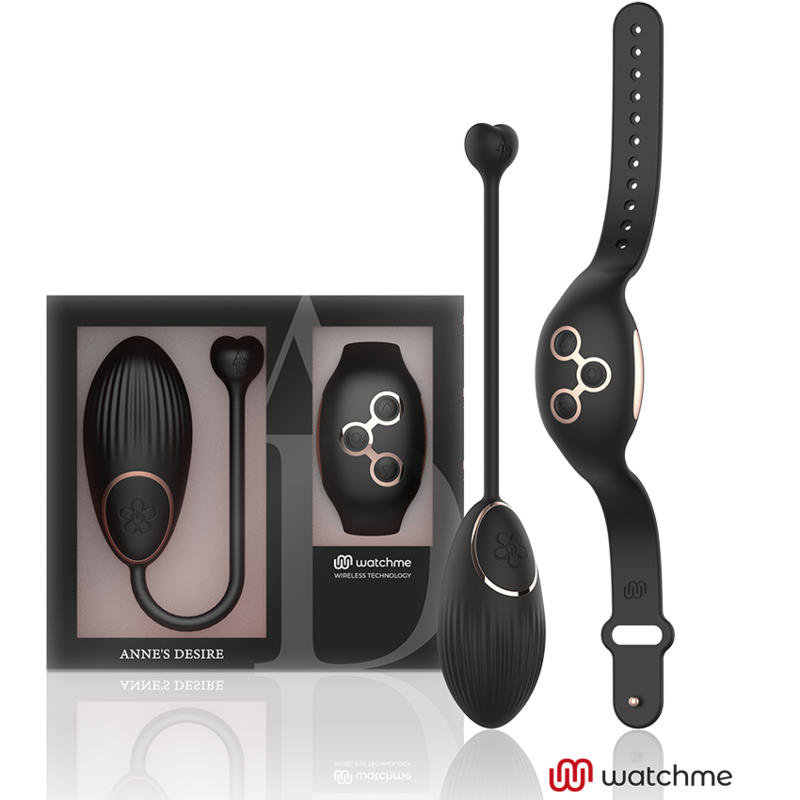 Imagen que nos facilita ANNE´S DESIRE de su producto erótico ANNE'S DESIRE - HUEVO CONTROL REMOTO TECNOLOGÍA WATCHME NEGRO/GOLD para nuestra categoría "JUGUETES BIENESTAR |Vibradores|Vibradores control remoto".