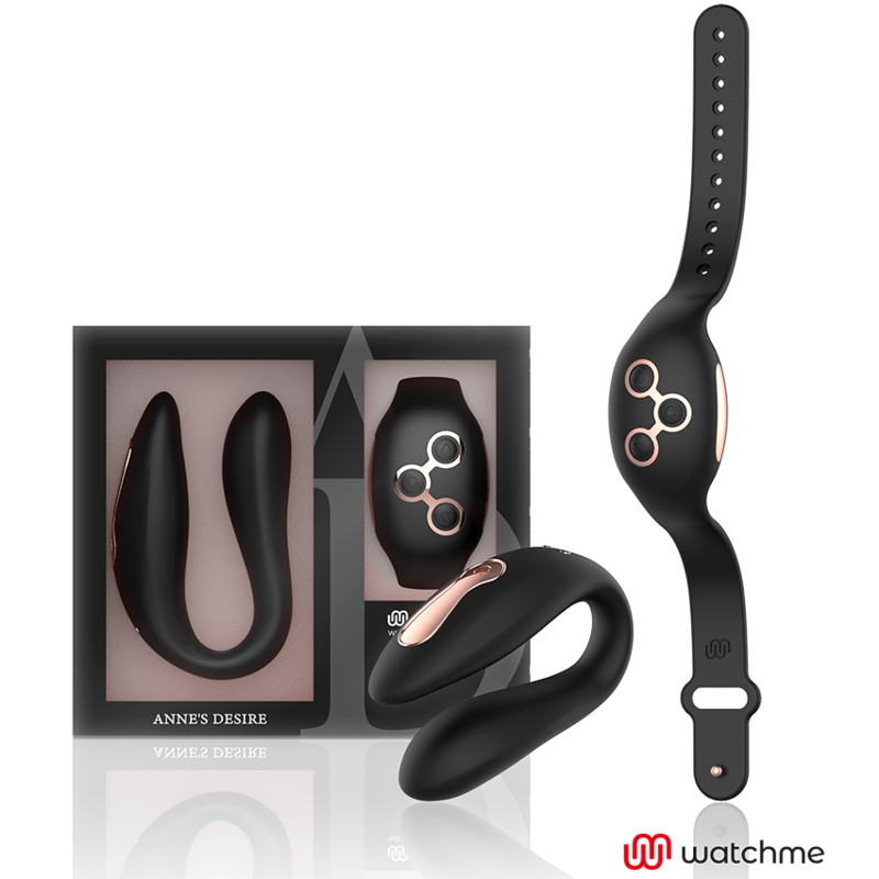 Imagen que nos facilita ANNE´S DESIRE de su producto erótico ANNE'S DESIRE - DUAL PLEASURE TECNOLOGÍA WATCHME NEGRO/GOLD para nuestra categoría "JUGUETES BIENESTAR |Vibradores|Vibradores control remoto".