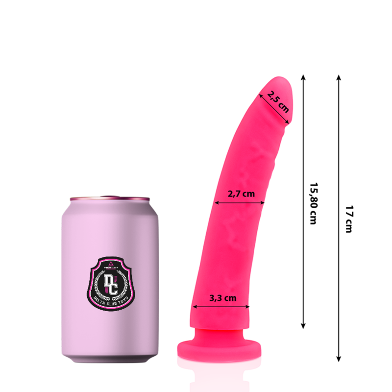 Imagen que nos facilita DELTACLUB de su producto erótico DELTA CLUB - DILDO REALISTA ROSA SILICONA MEDICA 17 CM -O- 3 CM para nuestra categoría "JUGUETES BIENESTAR |Dildos sin Vibración|Penes realisticos".