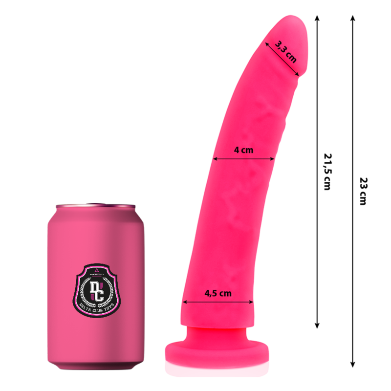 Imagen que nos facilita DELTACLUB de su producto erótico DELTA CLUB - DILDO REALISTA ROSA SILICONA MEDICA 23 CM -O- 4.5 CM para nuestra categoría "JUGUETES BIENESTAR |Dildos sin Vibración|Penes realisticos".