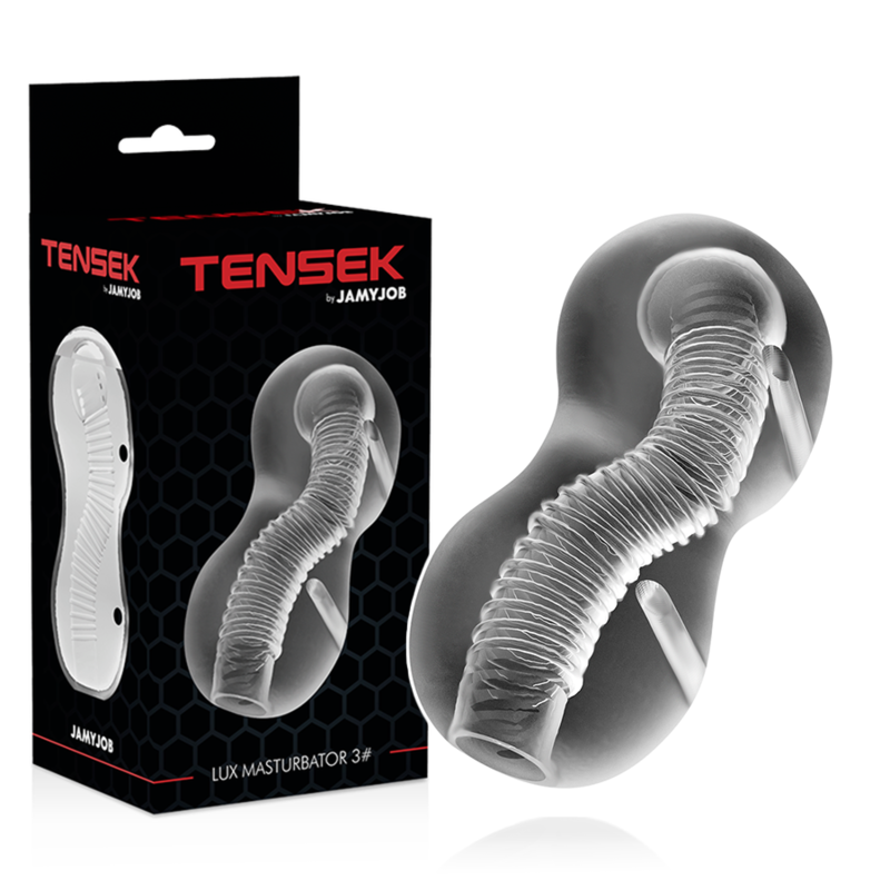 Imagen que nos facilita JAMYJOB de su producto erótico JAMYJOB - EXTREME MASTURBADOR TENSEK 3 TRANSPARENTE para nuestra categoría "JUGUETES BIENESTAR |Juguetes para Hombres|Vaginas con vibración".