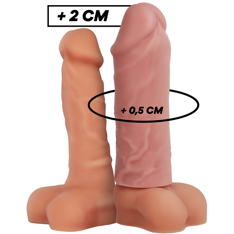 Imagen que nos facilita VIRILXL de su producto erótico VIRILXL - EXTENSION DE PENE LIQUID SILICONE V3 NATURAL para nuestra categoría "JUGUETES BIENESTAR |Juguetes para Hombres|Accesorios para el pene|Fundas Pene con Extensión".