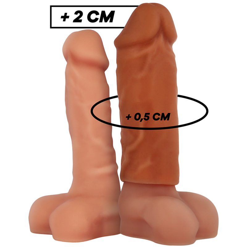 Imagen que nos facilita VIRILXL de su producto erótico VIRILXL - EXTENSIÓN DE PENE LIQUID SILICONE V3 MARRÓN para nuestra categoría "JUGUETES BIENESTAR |Juguetes para Hombres|Accesorios para el pene|Fundas Pene con Extensión".