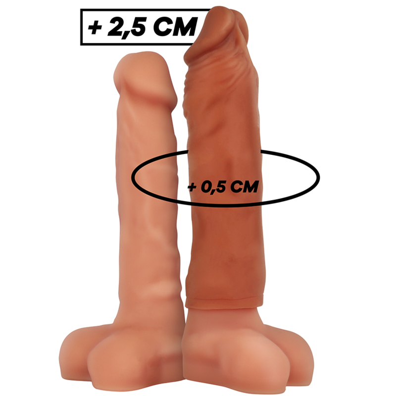 Imagen que nos facilita VIRILXL de su producto erótico VIRILXL - EXTENSIÓN DE PENE LIQUID SILICONE V5 MARRÓN para nuestra categoría "JUGUETES BIENESTAR |Juguetes para Hombres|Accesorios para el pene|Fundas Pene con Extensión".