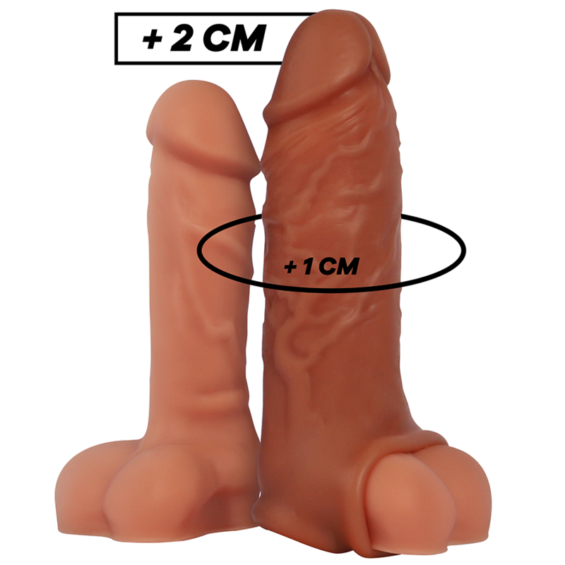 Imagen que nos facilita VIRILXL de su producto erótico VIRILXL - EXTENSIÓN DE PENE LIQUID SILICONE V9 MARRÓN para nuestra categoría "JUGUETES BIENESTAR |Juguetes para Hombres|Accesorios para el pene|Fundas Pene con Extensión".