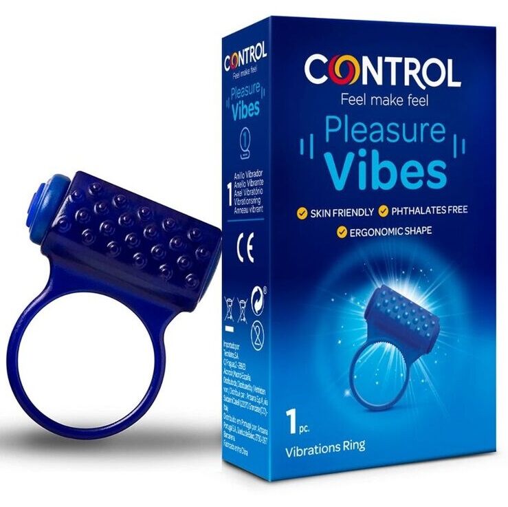 Imagen que nos facilita CONTROL TOYS de su producto erótico CONTROL - PLEASURE VIBES ANILLO VIBRADOR para nuestra categoría "JUGUETES BIENESTAR |Juguetes para Hombres|Accesorios para el pene|Anillos Pene|Anillos con Vibración".