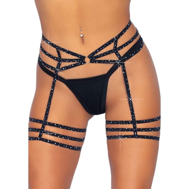 Imagen que nos facilita LEG AVENUE ACCESSORIES de su producto erótico LEG AVENUE - LIGUERO CON BRILLANTES TALLA ÚNICA para nuestra categoría "MODA & LENCERÍA|Lencería Mujer|Lencería Picante|Ligueros".