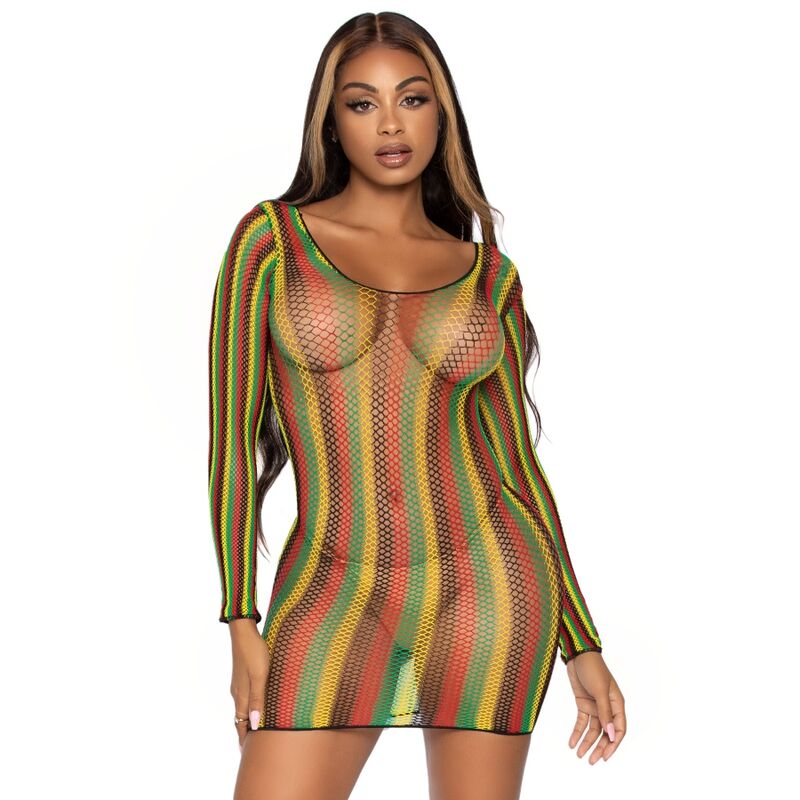 Imagen que nos facilita LEG AVENUE DRESSES de su producto erótico LEG AVENUE - MINIVESTIDO DE RED RASTAS TALLA ÚNICA para nuestra categoría "MODA & LENCERÍA|Lencería Mujer|Lencería Picante|Vestidos Sexys".