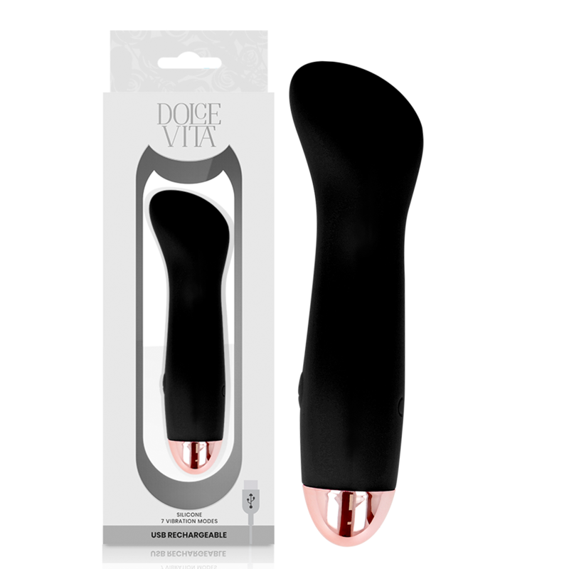 Imagen que nos facilita DOLCE VITA de su producto erótico DOLCE VITA - VIBRADOR RECARGABLE ONE NEGRO 7 VELOCIDADES para nuestra categoría "JUGUETES BIENESTAR |Vibradores|Mini vibradores".