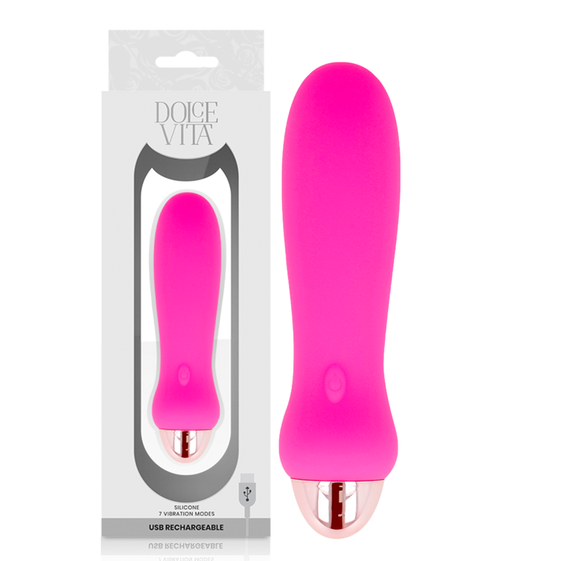 Imagen que nos facilita DOLCE VITA de su producto erótico DOLCE VITA - VIBRADOR RECARGABLE FIVE ROSA 7 VELOCIDADES para nuestra categoría "JUGUETES BIENESTAR |Vibradores|Mini vibradores".