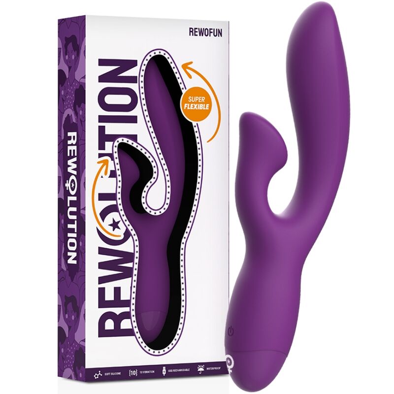Imagen que nos facilita REWOLUTION de su producto erótico REWOLUTION - REWOFUN VIBRADOR FLEXIBLE CON RABBIT para nuestra categoría "JUGUETES BIENESTAR |Vibradores|Vibradores Rabbit".