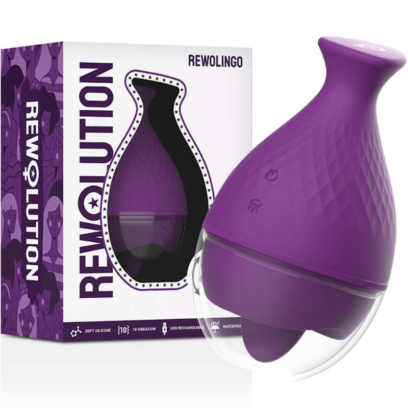 Imagen que nos facilita REWOLUTION de su producto erótico REWOLUTION - REWOLINGO VIBRADOR CON LENGUA para nuestra categoría "JUGUETES BIENESTAR |Juguetes para Mujeres|Estimuladores|Para Clítoris".