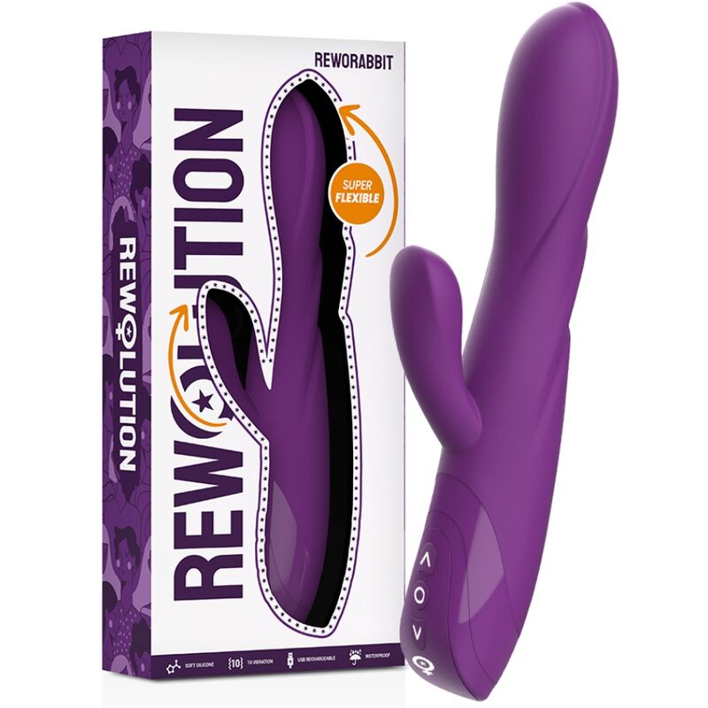 Imagen que nos facilita REWOLUTION de su producto erótico REWOLUTION - REWORABBIT VIBRADOR FLEXIBLE CON RABBIT para nuestra categoría "JUGUETES BIENESTAR |Vibradores|Vibradores Clasicos anales o vaginales".