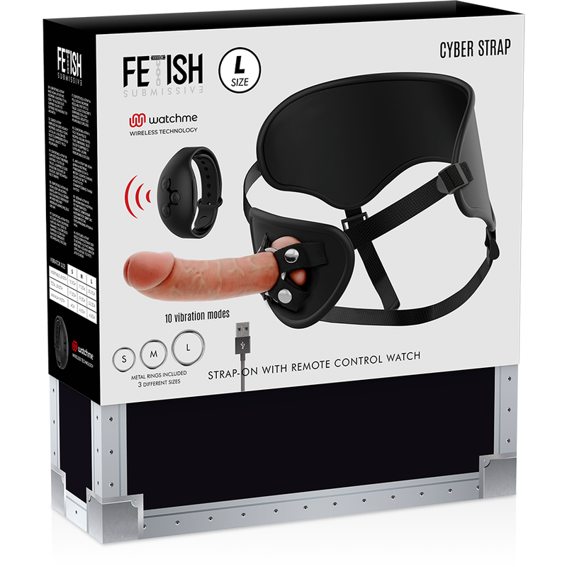 Imagen que nos facilita FETISH SUBMISSIVE CYBER STRAP de su producto erótico FETISH SUBMISSIVE CYBER STRAP - ARNÉS CON DILDO CONTROL REMOTO TECNOLOGÍA WATCHME L para nuestra categoría "JUGUETES BIENESTAR |Vibradores|Vibradores control remoto".