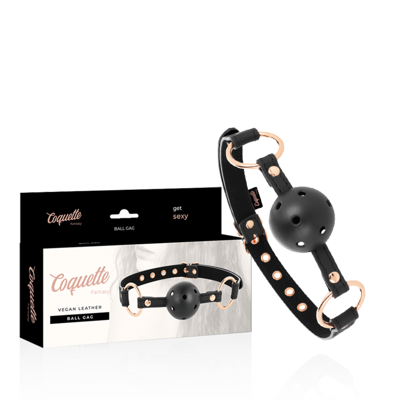 Imagen que nos facilita COQUETTE FANTASY de su producto erótico COQUETTE CHIC DESIRE - FANTASY MORDAZA TRANSPIRABLE CUERO VEGANO para nuestra categoría "BDSM & BONDAGE |Bondage|Mordazas".
