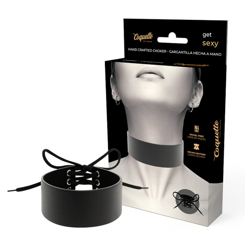 Imagen que nos facilita COQUETTE ACCESSORIES de su producto erótico COQUETTE CHIC DESIRE - CHOKER CUERO VEGANO para nuestra categoría "BDSM & BONDAGE |Bondage|Collares".