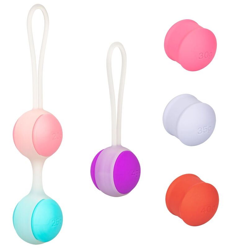 Imagen que nos facilita CALEXOTICS de su producto erótico CALEXOTICS - SHE-OLOGY SET BOLAS KEGEL INTERCAMBIABLES para nuestra categoría "JUGUETES BIENESTAR |Juguetes para Mujeres|Bolas Chinas|Bolas Silicona".