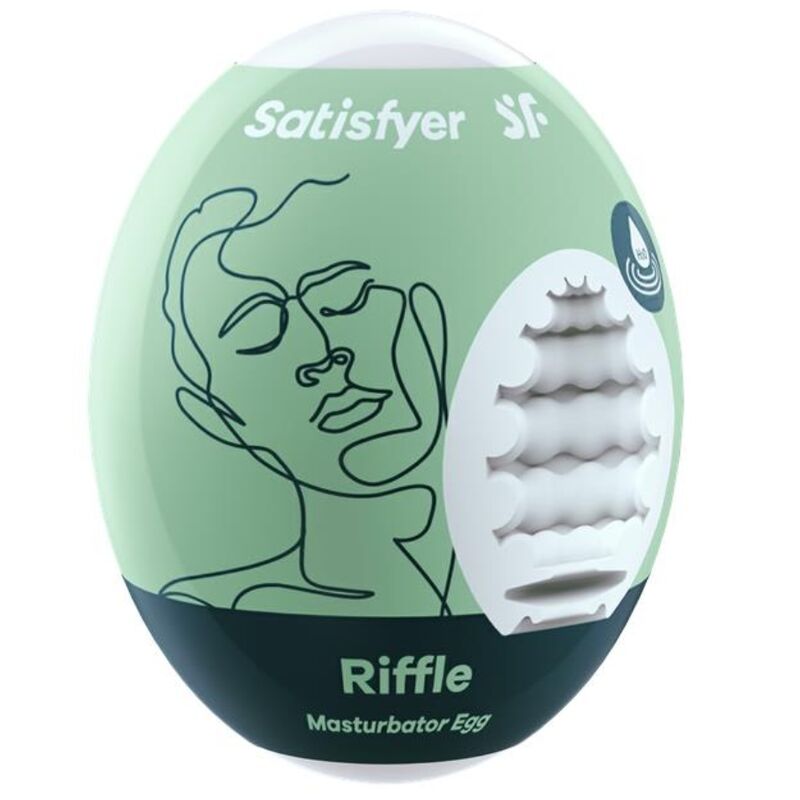 Imagen que nos facilita SATISFYER EGGS de su producto erótico SATISFYER - RIFFLE HUEVO MASTUBADOR para nuestra categoría "JUGUETES BIENESTAR |Juguetes para Hombres|Masturbadores varios".