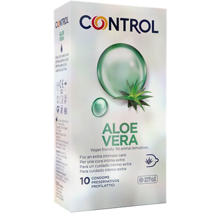 Imagen que nos facilita CONTROL CONDOMS de su producto erótico CONTROL - PRESERVATIVOS CON ALOE VERA 10 UNIDADES para nuestra categoría "PRESERVATIVOS |Sabores".