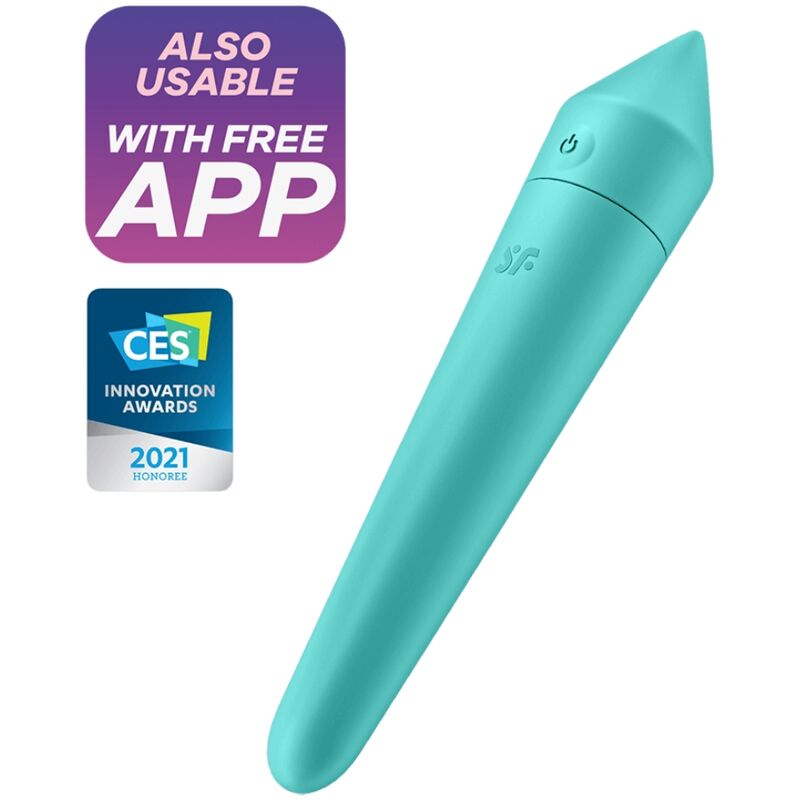 Imagen que nos facilita SATISFYER CONNECT de su producto erótico SATISFYER - ULTRA POWER BULLET 8 BALA VIBRADORA TURQUESA para nuestra categoría "JUGUETES BIENESTAR |Vibradores|Vibradores con APP".