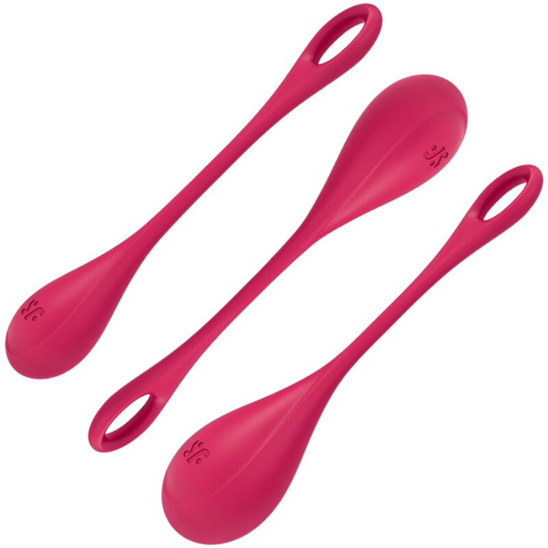 Imagen que nos facilita SATISFYER BALLS de su producto erótico SATISFYER - YONI POWER 1 KIT DE ENTRENAMIENTO ROJO para nuestra categoría "JUGUETES BIENESTAR |Juguetes para Mujeres|Bolas Chinas|Bolas Silicona".