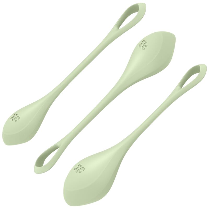 Imagen que nos facilita SATISFYER BALLS de su producto erótico SATISFYER - YONI POWER 2 KIT DE ENTRENAMIENTO VERDE para nuestra categoría "JUGUETES BIENESTAR |Juguetes para Mujeres|Bolas Chinas|Bolas Silicona".