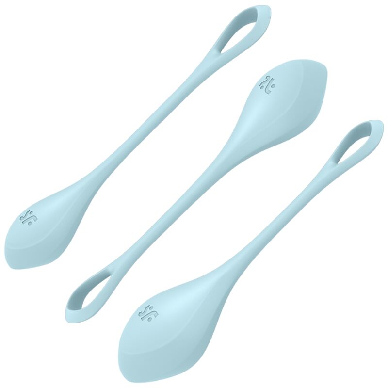 Imagen que nos facilita SATISFYER BALLS de su producto erótico SATISFYER - YONI POWER 2 KIT DE ENTRENAMIENTO AZUL para nuestra categoría "JUGUETES BIENESTAR |Juguetes para Mujeres|Bolas Chinas|Bolas Silicona".