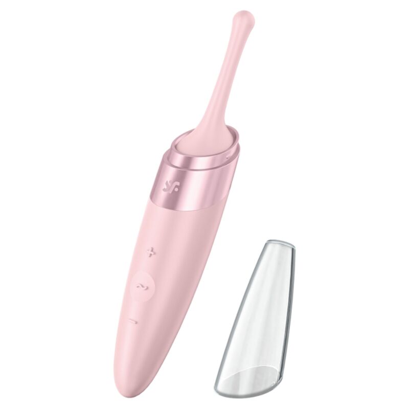 Imagen que nos facilita SATISFYER VIBRATOR de su producto erótico SATISFYER - TWIRLING DELIGHT ESTIMULADOR CLITORIS ROSA para nuestra categoría "JUGUETES BIENESTAR |Juguetes para Mujeres|Estimuladores|Para Clítoris".