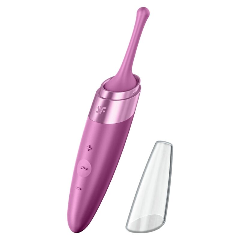 Imagen que nos facilita SATISFYER VIBRATOR de su producto erótico SATISFYER - TWIRLING DELIGHT ESTIMULADOR CLITORIS MORADO para nuestra categoría "JUGUETES BIENESTAR |Juguetes para Mujeres|Estimuladores|Para Clítoris".
