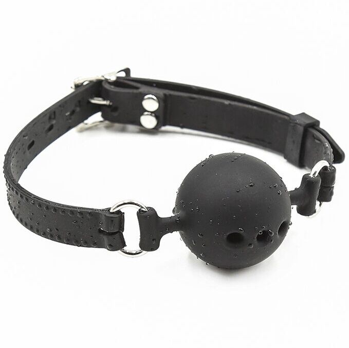 Imagen que nos facilita OHMAMA FETISH de su producto erótico OHMAMA FETISH - MORDAZA BOLA TRANSPIRABLE SILICONA TALLA L para nuestra categoría "BDSM & BONDAGE |Bondage|Mordazas".