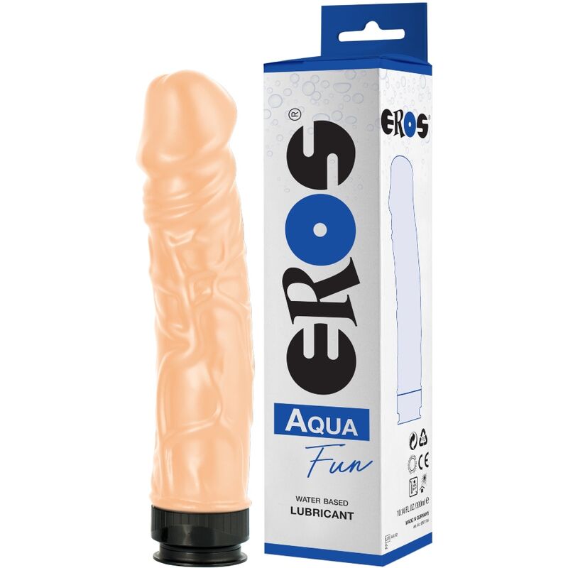 Imagen que nos facilita EROS TOY BOTTLES de su producto erótico EROS - AQUA FUN DILDO CON LUBRICANTE BASE AGUA para nuestra categoría "JUGUETES BIENESTAR |Dildos sin Vibración".