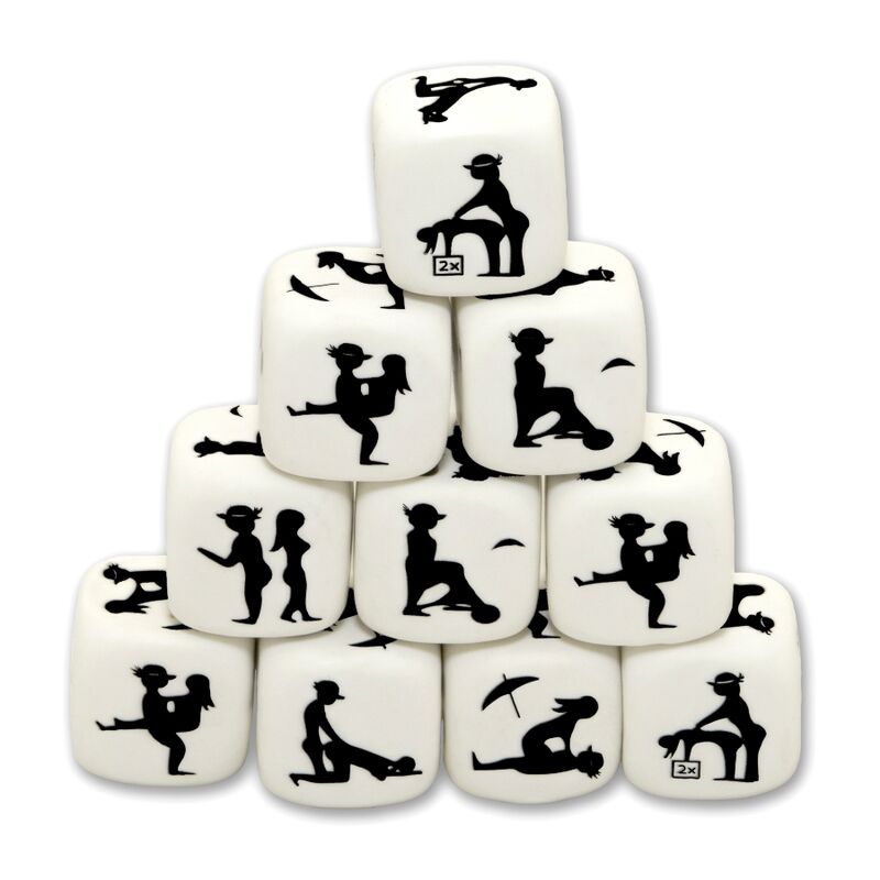 Imagen que nos facilita DIABLO PICANTE de su producto erótico DIABLO PICANTE - DADO DE POSTURAS BLANCO para nuestra categoría "JUEGOS |Juego de Dados".