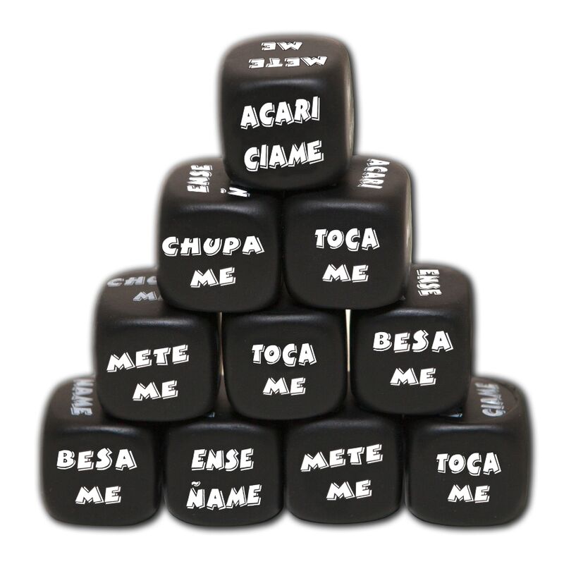 Imagen que nos facilita DIABLO PICANTE de su producto erótico DIABLO PICANTE - DADO DE ACCIÓN NEGRO para nuestra categoría "JUEGOS |Juego de Dados".