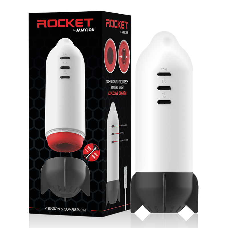 Imagen que nos facilita JAMYJOB de su producto erótico JAMYJOB - ROCKET MASTURBADOR TECNOLOGÍA SOFT COMPRESSION Y VIBRACIÓN para nuestra categoría "JUGUETES BIENESTAR |Juguetes para Hombres|Masturbadores varios".