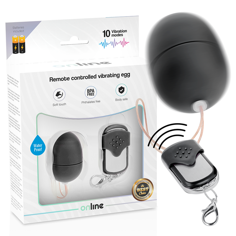 Imagen que nos facilita ONLINE de su producto erótico ONLINE - HUEVO VIBRADOR CONTROL REMOTO S NEGRO para nuestra categoría "JUGUETES BIENESTAR |Juguetes para Mujeres|Estimuladores|Huevos vibradores".