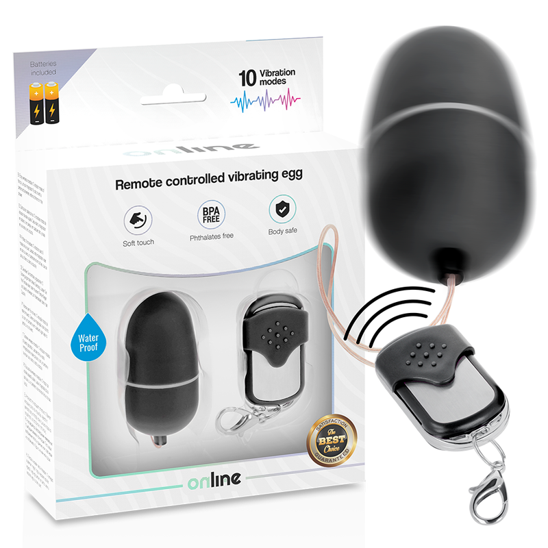 Imagen que nos facilita ONLINE de su producto erótico ONLINE - HUEVO VIBRADOR CONTROL REMOTO M NEGRO para nuestra categoría "JUGUETES BIENESTAR |Vibradores|Vibradores control remoto".