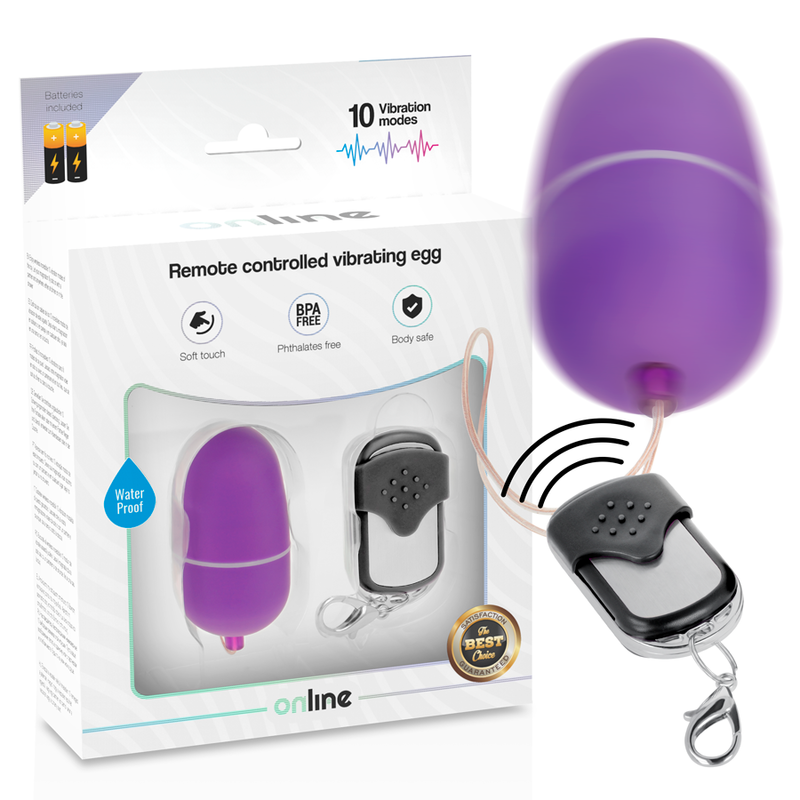 Imagen que nos facilita ONLINE de su producto erótico ONLINE - HUEVO VIBRADOR CONTROL REMOTO M LILA para nuestra categoría "JUGUETES BIENESTAR |Vibradores|Vibradores control remoto".