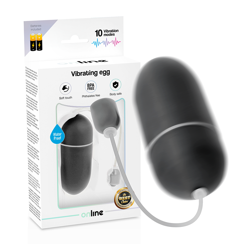Imagen que nos facilita ONLINE de su producto erótico ONLINE - HUEVO VIBRADOR WATERPROOF NEGRO para nuestra categoría "JUGUETES BIENESTAR |Vibradores|Vibradores control remoto".