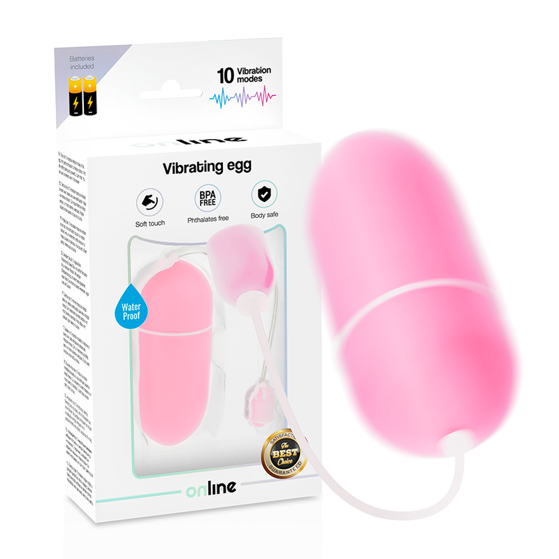 Imagen que nos facilita ONLINE de su producto erótico ONLINE - HUEVO VIBRADOR WATERPROOF ROSA para nuestra categoría "JUGUETES BIENESTAR |Vibradores|Vibradores control remoto".